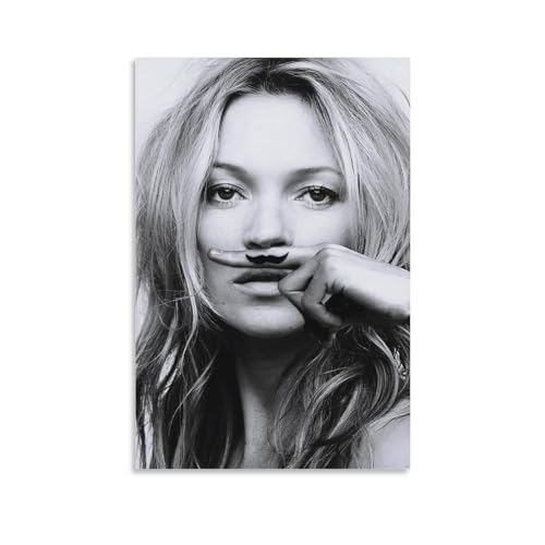 Kate Moss Black And White Photo Poster Wall Art Paintings Canvas Wall Decor Home Decor Living Room Decor Aesthetic Prints 12x18inch(30x45cm) Unframe-style