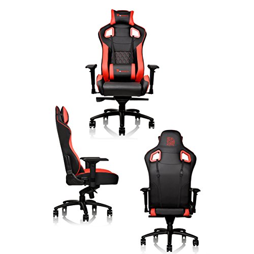 TT e-Sports GTC 500 Nero & Blu Comfort Series Gaming Chair, in Ecopelle, Colore: Nero/Blu, Similpelle, Black/Red, 53.5x59.5x142 cm - Sedia gaming - Immagine 3