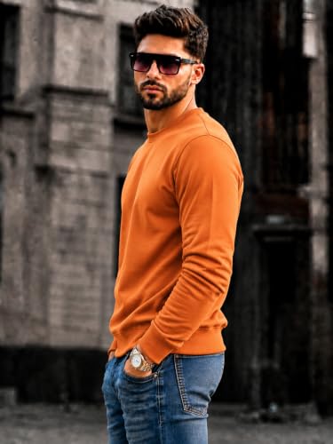 Image of Mack Jonney Men's Solid Winter Sweatshirt|Soft Fleece Fabric Full Sleeve Round Neck Sweatshirt|Stylish Casual Wear for Men-mj-281