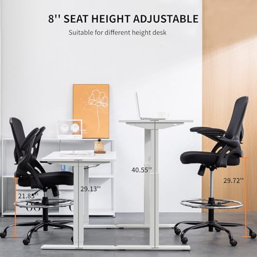 Chairoyal CH09PT01 Drafting Chair, Ergonomic Standing Desk Chair With Flip-Up Armrests, Tall Office Chair thumb #1