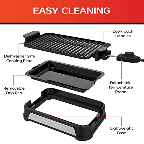 Mueller Ultra Gourmet Electric Grill, Smokeless Indoor Grill, Removable Nonstick Grill Plate, With Adjustable Temperature, 120V #TOP5