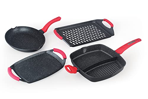 Imagen de Juego de Sartenes Antiadherentes 4 Piezas Base de Inducción Todo Tipo de Cocinas