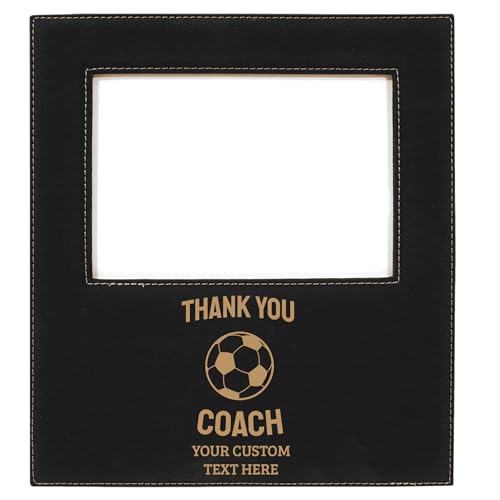 Personalized Soccer Coach Leather Photo Frame 5x7