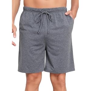 Sopesil Pyjamas Bottoms Short for Men Cotton Comfy Men’s Shorts Trouser Sleeping Shorts with Pocket Drawstring Running Outdoor Jogging Sports Lounge Pants S-XXL
