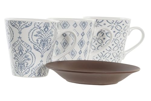 Service café grès 150 ml azulejos ensemble 6 tasses avec support vertical - 4