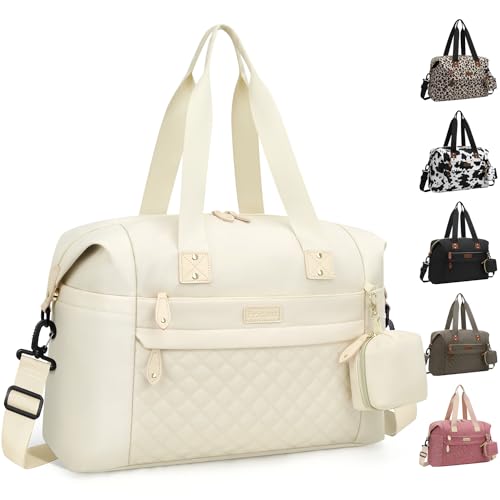Image of Pritent Diaper Bag Tote - Diaper Baby Bags with Pacifier Case, Shoulder Straps, Stroller Clips, Waterproof Large Mommy Maternity Travel Baby Bag for Mom and Dad, white