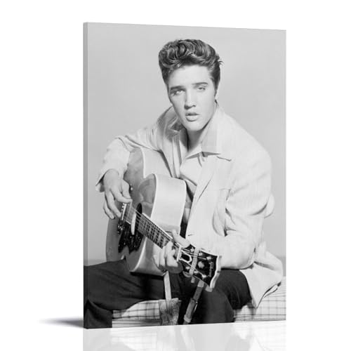LCEDHZOC Póster de Elvis Presley para pared de galería de arte para el hogar, baño, dormitorio, oficina, sala de estar, decoración de lienzo, 30 x 45 cm, estilo marco
