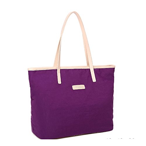 Sac épaule en nylon souple vrac-pack avec anses en toile unie