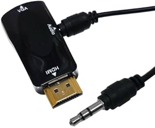 HDMI(オス) → VGA(メス)変換アダプタ 3.5mm音声出力対応 IC-H-V+A