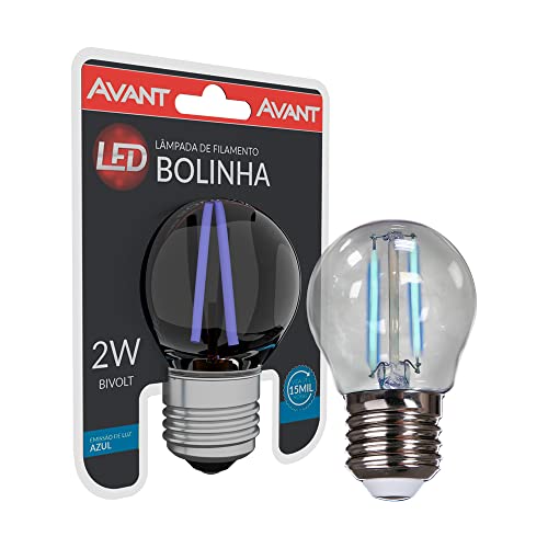 Lâmpada Bolinha LED, 2W, Filamento azul, Soquete E27, Bivolt, Avant