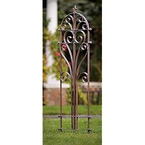 H Potter Garden Trellis for Climbing Plants Metal Outdoor Wall Decor or Flowers Roses Vine Ivy Clematis GAR214 R