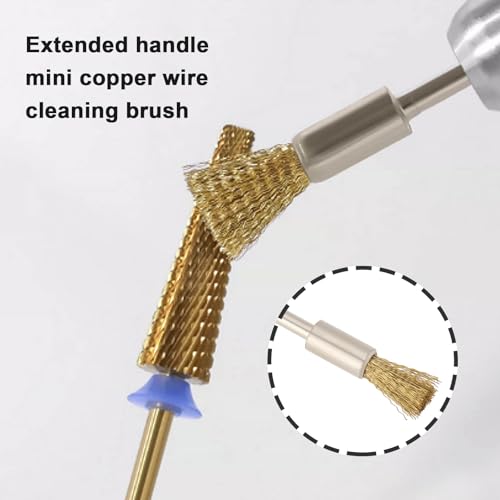 Image of 10pcs 3mm Extended Handle Mini Copper Wire Cleaning Brush Rust Removal Brush Length 100x16mm Suitable for Rotating Drilling Rig Rust Removal and Grinding