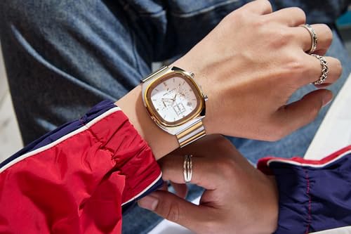 Image of Daniel Hechter Paris Bercy Collection Modern Multi Functional Watch for Men with Square Dial and Stainless Steel Strap