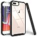 iPhone 7 Plus Case,iPhone 8 Plus Case with Tempered Glass Screen Protector [2 Pack],LUCKYCAT Shockproof Clear Multicolor Series Bumper Cover for 5.5 Inch Apple iPhone 6/6s/7/8 Plus-Black