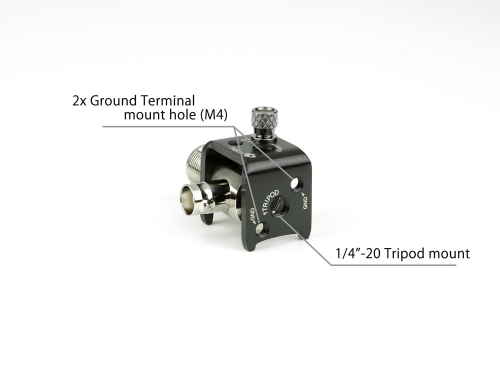 Insight Engineering TMB01s - Sistema de montaje de antena de trípode pequeño ultra compacto BNC con terminal de tierra de 1/10.2 cm-20 roscado de radio jamón POTA/SOTA y senderismo al aire libre