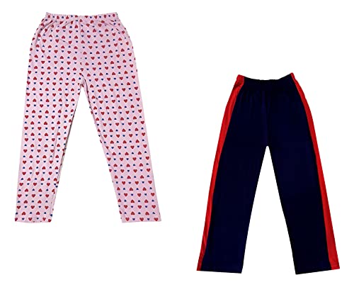 Image of IndiWeaves Boys and Girls Cotton Solid and Printed Pyjama /Pant /Trackpants [Pack of 2] Multicolor31