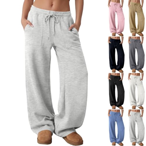 Women Wide Leg Joggers Cotton Baggy Drawstring Waisted with Pockets Joggers - image 1