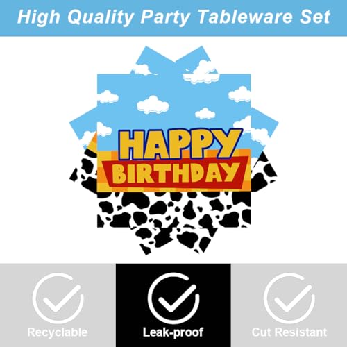 image for MASGY 40pcs Blue Sky White Clouds birthday Party Supplies,include 20 d