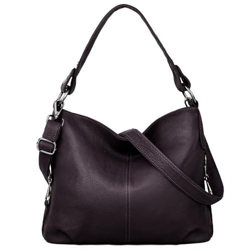 Image of YALUXE Women's Real Leather Shoulder Bags Hobo Handbags Purse Crossbody Bag