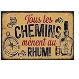 DÉCORATION THÉMATIQUE: Parfait pour les amateurs de rhum et de décoration maritime, ce panneau apporte une touche humoristique et conviviale à votre intérieur ou espace de divertissement