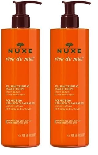 NUXE Rêve de Miel Gel Limpiador y Desmaquillante 400ML (Paquete de 2)