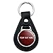 Black Leather Personalized Custom Red Plaid 1 Line Keychain