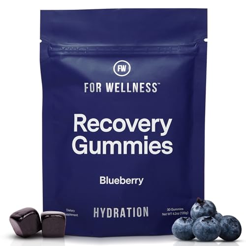 For Wellness Recovery Gummies Hydrate | Blueberry Electrolyte & Antioxidant Supplements for Hydration Energy & Post-Workout Performance | Vegan Non-GMO 30 Count