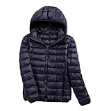 Daunenjacken für Damen – leichte Daunenjacke mit Reißverschluss und langen Ärmeln...