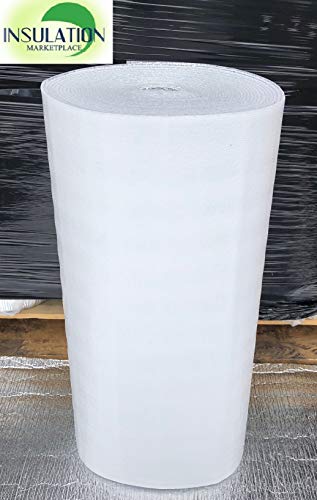 SmartSHIELD -3mm 24"x50ft Reflective Insulation roll, Foam Core Radiant Barrier, Thermal Insulation Shield - Engineered Foil/White Film