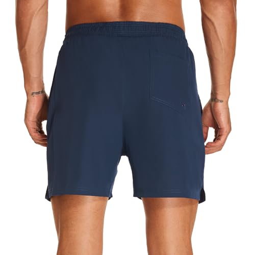 HODOSPORTS Mens Swim Trunks 5" Inseam Quick Dry Swimsuit with Compression Liner and Pockets Swimming Shorts3