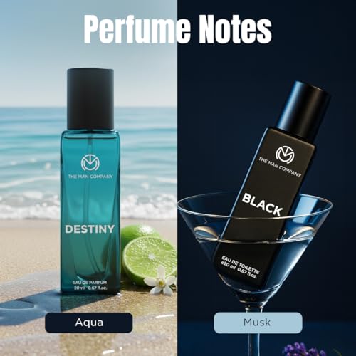 Image of The Man Company Fragrance Fusion Duo, Black and Destiny Perfume Gift Set | Eau De Parfum Set, 20ml x 2 | Gift for Man | Long-Lasting EDP for Men | Premium Perfume for Man | Valentine Gift Set For Husband, Boyfriend