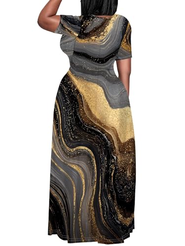 Image of Plus Size Maxi Dresses for Curvy Women T-Shirt Summer Sun Dresses Loose Fit