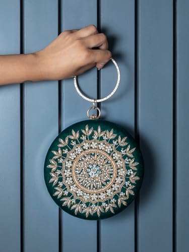 Image of THE TAN CLAN Ifrah Hand Embroidered Clutches for women Purses Luxury Evening Handbags for ladies