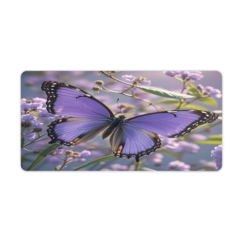 Mouse Pad Grande Cuadrado Mármol Morado con Base de Goma
