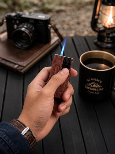 Image of Refillable Butane Cigarette Lighter with Premium Wood Texture Design Pocket Gas Lighter