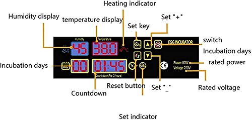 Automatische ei-incubator, 48 eieren geleid hoog-efficiëntie automatische temperatuurregeling, automatische ventilatie… - Afbeelding 5