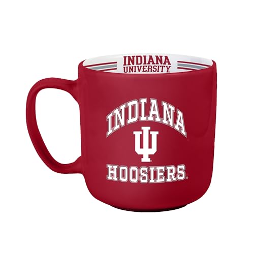 Image of Logo Brands NCAA Indiana Hoosiers 15oz Stripe Mug - Team Logo, Inside Print, Standard Handle, Microwave & Dishwasher Safe
