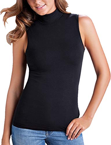 Lupetto smanicato da donna in cotone elasticizzato Basic Cotton (3/S, Nero)