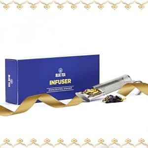 BLUE TEA – Pipe Design Tea Infuser | Sleek & Stylish Strainer for Loose Leaf Tea, Herbals, Spices | BLACK DEALS FRIDAY | Easy squeeze, Stainless Tea Filter, Fine-Steeper, Diffuser | Reusuable