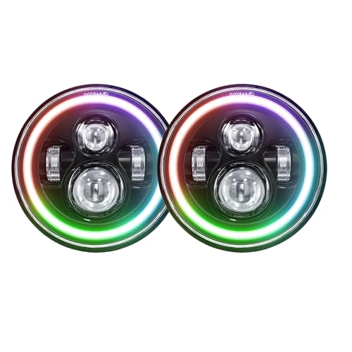 Amazon | Xtahdge 7 インチ LED ヘッドライト丸型ヘッドライト、ハイ