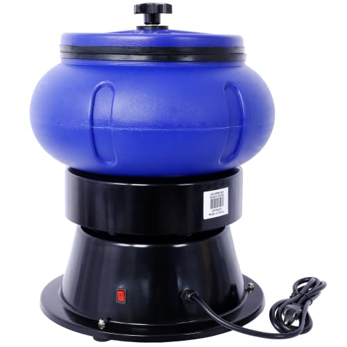 18LBS Vibratory Tumbler - 120V 60Hz Metal Polishing Tumbler with Blue Bowl