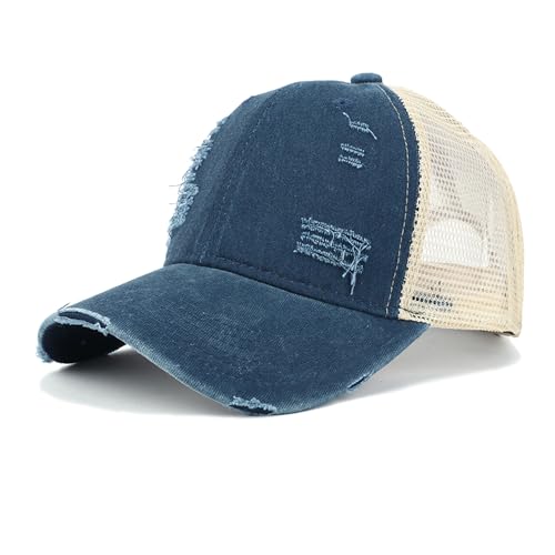 Image of Trucker Hat Distressed Baseball Cap Golf Cap Adjustable Sportswear Hat for Men Women Unisex