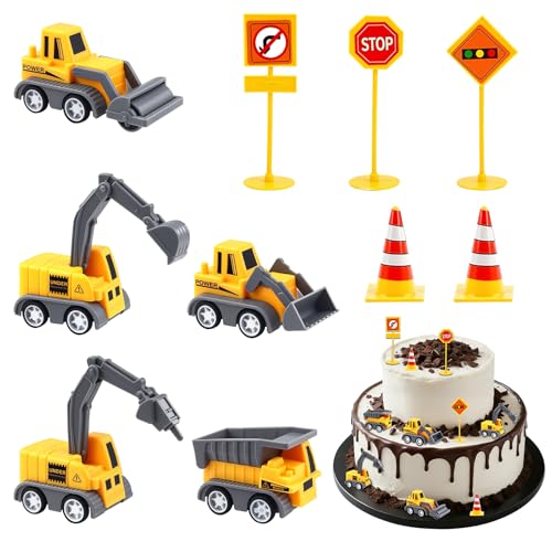 Aixxikum 10 Piezas Excavadora Decoración Para Tarta, Decoración De Cumpleaños Con Excavadoras, Juguetes Con Excavadoras Para Cumpleaños De Niños Y Niñas De 2, 3, 4 Y 5 Años