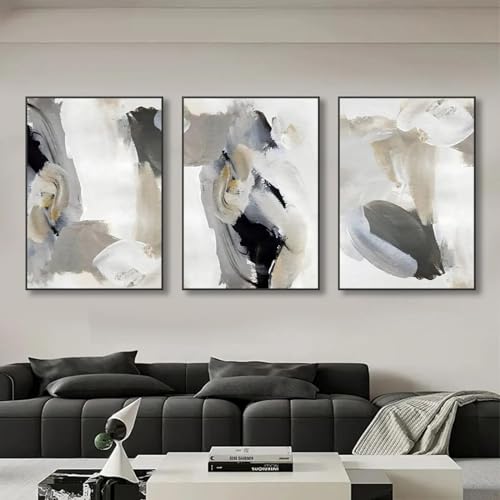 Affiches abstraites effet pinceau 40x60cm x3 sans cadre LZJAGXX