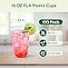 Vplus 16 oz Compostable Clear Plastic Cold Cups, 100 Pack Biodegradable Disposable Cups, BPA & PFAS Free, Plant-Based Plastic Cups for Juice, Wine, Parties, Weddings, and Everyday Use 3