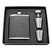 Juego de petaca personalizable - Petaca personalizable con grabado, regalo para marido - Acero inoxidable con petaca de cuero regalo para hombres, boda, hombre, cadera Black-for Boyfriend