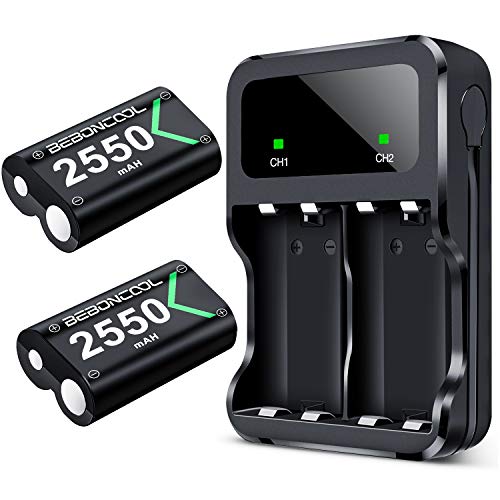 Xbox One Controller Battery Pack, 2x2550mAh Xbox One Rechargeable Batteries for Xbox One/Xbox