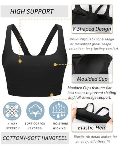Image of RUNNING GIRL Sports Bra for Women, Molded Cup High Impact Sports Bras for Women with Sewn in Pads