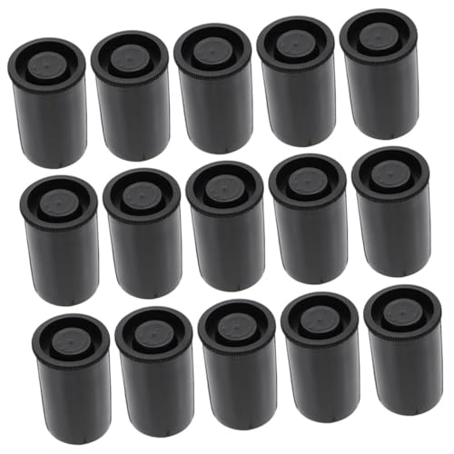 Caja plástica para carretes fotográficos Vaguelly negra con tapa para 50 unidades