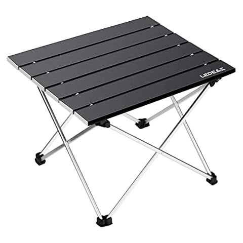 Ledeak Portable Camping Table, Lightweight Folding Table with Aluminum Table Top and Carry Bag, Easy to Carry, Perfect for Outdoor, Picnic, Cooking, Beach, Hiking, Fishing Cover